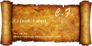 Czirok Fanni névjegykártya
