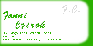 fanni czirok business card